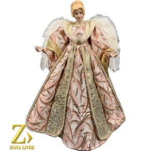 ANJO TOPO DE ARVORE PINK / GOLD 60CM