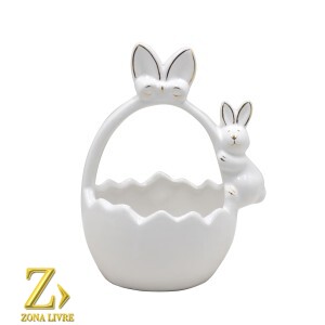 CESTINHA COELHO BRANCO – 08x16cm