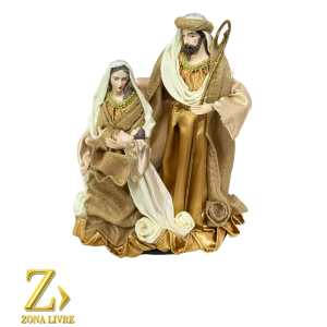 Sagrada Família Tecido Branco/Dourado 30cm