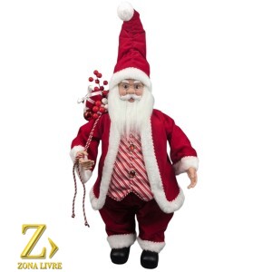 PAPAI NOEL MUSICAL RED/WHITE 70CM