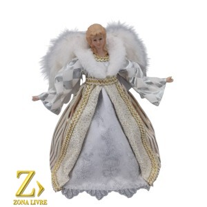 ANJO TOPO DE ARVORE GOLD/WHITE  30CM