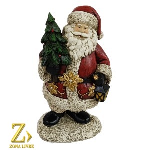 PAPAI NOEL DE RESINA 20CM VERMELHO