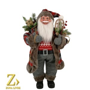 PAPAI NOEL VERMELHO/MARROM 70CM