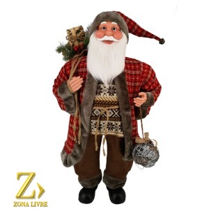 PAPAI NOEL VERMELHO/MARROM 90CM