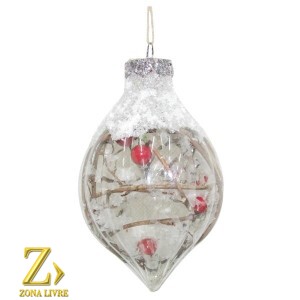 ENFEITE NATALINO10CM TRANSPARENTE