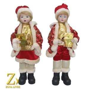 JG 2 CRIANCAS MUSICAL VERMELHO/DOURADO 42CM