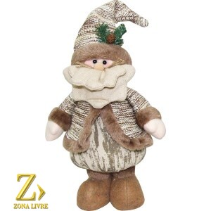 BONECO NOEL 35CM MARROM