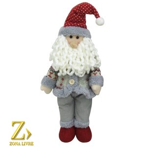 BONECO NOEL CINZA 43CM